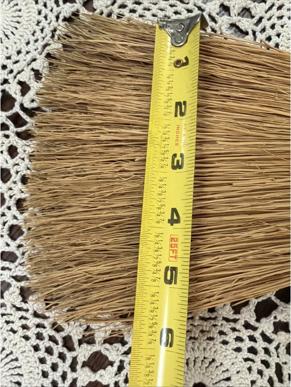 Vintage Whisk Broom Natural Straw Hand Brush Metal Cap Primitive Farmhouse Decor